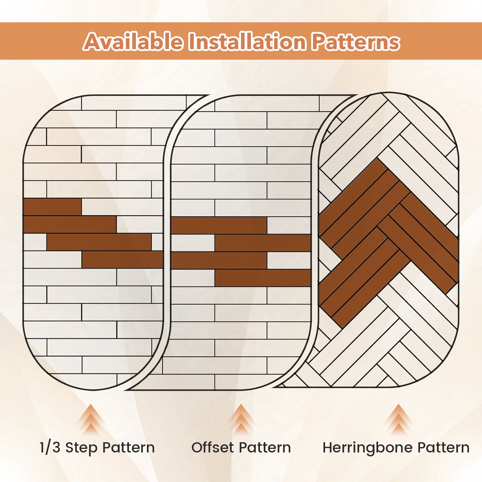 Costway 24-Pack 36 Sq.Ft Floor Tile Vinyl Flooring, Waterproof Vinyl Plank Flooring Rustic Brown