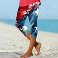 thumbnail image 2 of Independence Day Yoga Capris for Womens Plus Size Usa Flag Star Printed Patriotic Leggings High Waisted Put On Strech Sweatpant Athletic-Fit Tummy Control Gym Yoga Capris 2025 Summer, 2 of 5