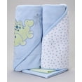 thumbnail image 2 of Spasilk Baby 2 Terry Hooded Towels & 2 Washcloths Bath Set for Newborns and Infants, Blue Dino, 2 of 2
