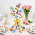 thumbnail image 4 of Decoraciones de Pascua, ramas artificiales de Pascua decoradas con huevos, flores de primavera, ramas de huevos de Pascua adecuadas para arreglos florales, decoración de guirnaldas centrales, ramas de, 4 of 6
