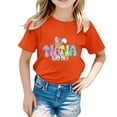 thumbnail image 1 of PMVFHDE Hauts Tendance pour Filles T-Shirts Graphiques pour Filles Hauts pour Filles T-Shirts Mignons Tendance pour Filles Enfants Pâques T-Shirt Graphique Mignon Col Rond Manches Courtes T-Shirt d'Été Orange, 3-4 Ans, 1 of 4