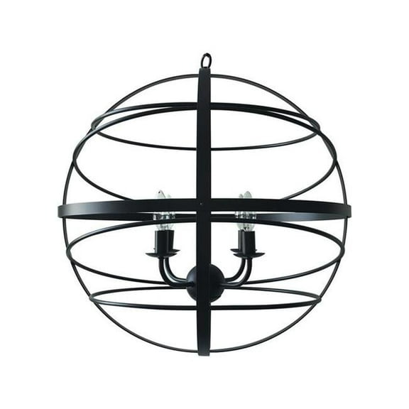 Yosemite Home Decor Vega 4-Light Metal Orb Chandelier in Matte Black
