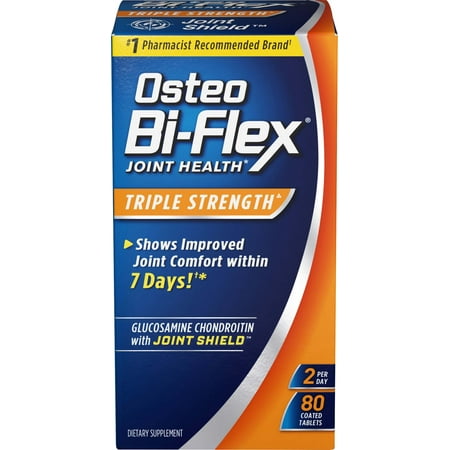 Osteo Bi-Flex Triple Strength Coated Tablets (Pack of 80), Joint Health Supplements with Glucosamine & Vitamin C, Gluten