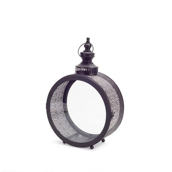 HomeRoots 18" Black Flameless Floor Lantern Candle Holder