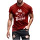 thumbnail image 1 of Hombres Pantalones Cortos de Manga Corta Impresa Casual Cuello Redondo Superior, Camisa de Moda para el Verano Y la Primavera, 1 of 8