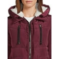 Jason Maxwell Women's Puffer Coat with Faux Shearling Lined Hood, Sizes SXL