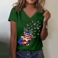 thumbnail image 2 of Dyfzdhu 250th Anniversary Usa Shirt T Shirts For Women Fashion American Flag Patriotic Heart 4th Of July Tops USA And Stripes V Neck Tee T Shirt, 2 of 4