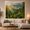 Evergreen Sunrise, variant on Forest Dominant Elements with Tall Evergreen Trees Needle, Mystical Fantasy for Space Lovers, Galaxy Room Decor, Housewarming Gift, Tapestry Wall Hanging for Bedroom and Dorm