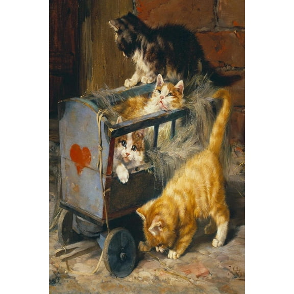 Art.com Kitten Carriage Art Print by Julius Adam, 12" x 18"