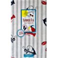 thumbnail image 2 of Summer Fun Lobsters & Anchors on Wavy Line Stripes Vinyl Flannel Backed Tablecloth (60'' Round), 2 of 2