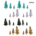 thumbnail image 1 of Kearding Mini adornos para árboles de Navidad, escritorio de Navidad, fiesta en casa, decoración en miniatura Kits de decoración para fiestas 24 conjunto de árbol de torre de tres pisos, 1 of 6