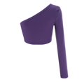 thumbnail image 4 of Gbsyewxs Womens Tops Long Sleeve One Shoulder Solid Color Slim Fashion Summer T Shirts For Women Purple, 4 of 8