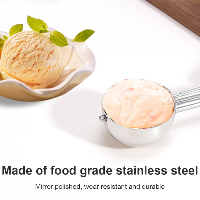 Cuillère à Crème Glacée en Acier Inoxydable, Cuillère à Crème pour Biscuits, Cuillère à Crème pour Biscuits, Cuillère à Pâte, Pelle à Fruits et Pommes de Terre, Boule à Creuser, Rouge Vin, 3 cm