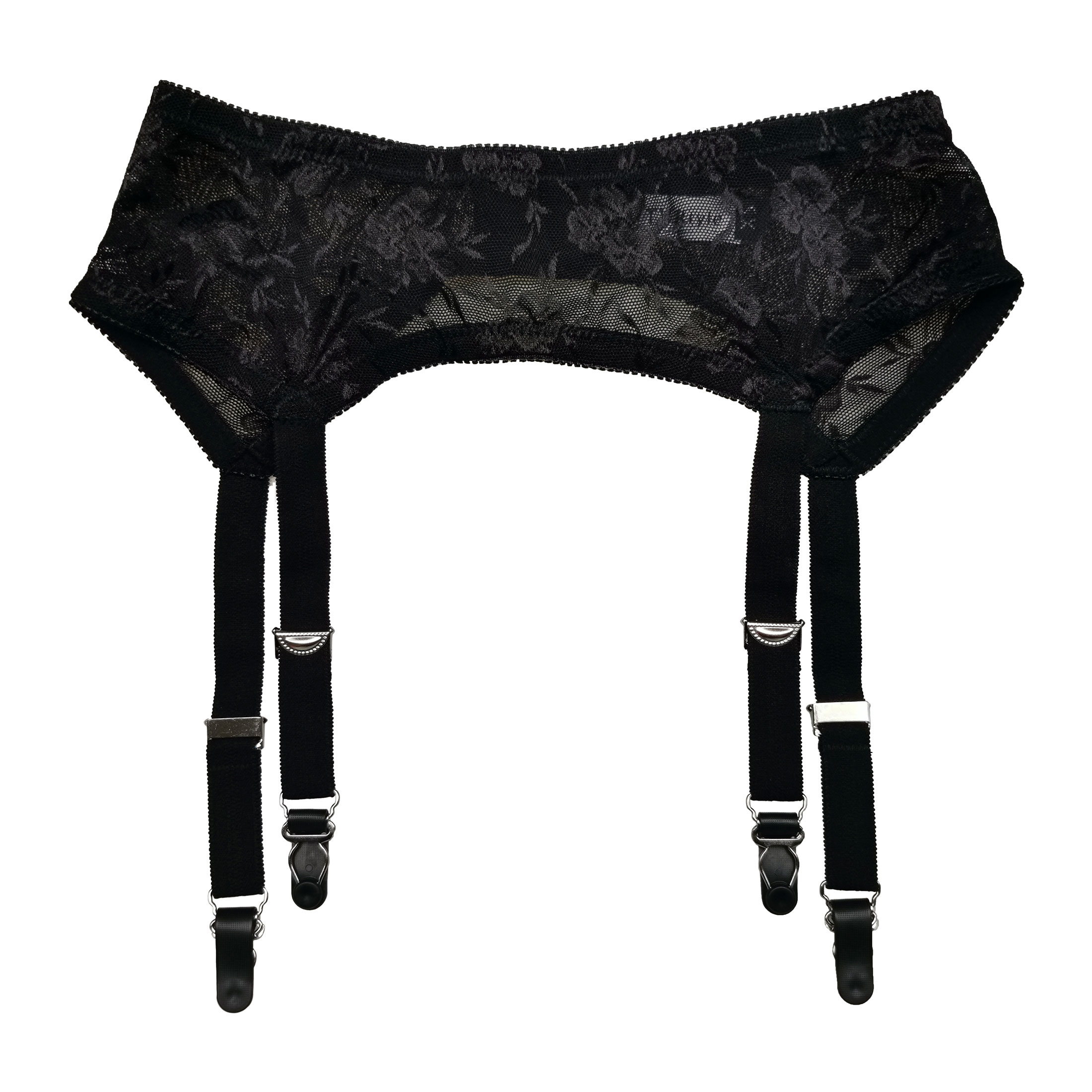 Tvrtyle Women S Mysterious Sexy Black 4 Vintage Metal Clips Garter Belts For Stockings