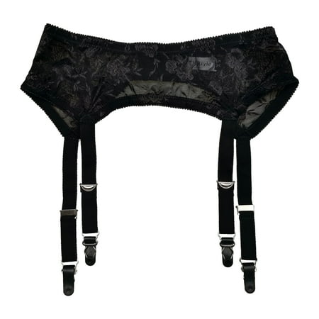 

TVRtyle Women s Mysterious Sexy Black 4 Vintage Metal Clips Garter Belts for Stockings