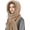 Brown, variant on Faux Fur Hooded Scarf Gloves Set 3 in 1 Winter Thick Warm Plush Neck Warmer Hat with Pocket for Men Women Winter