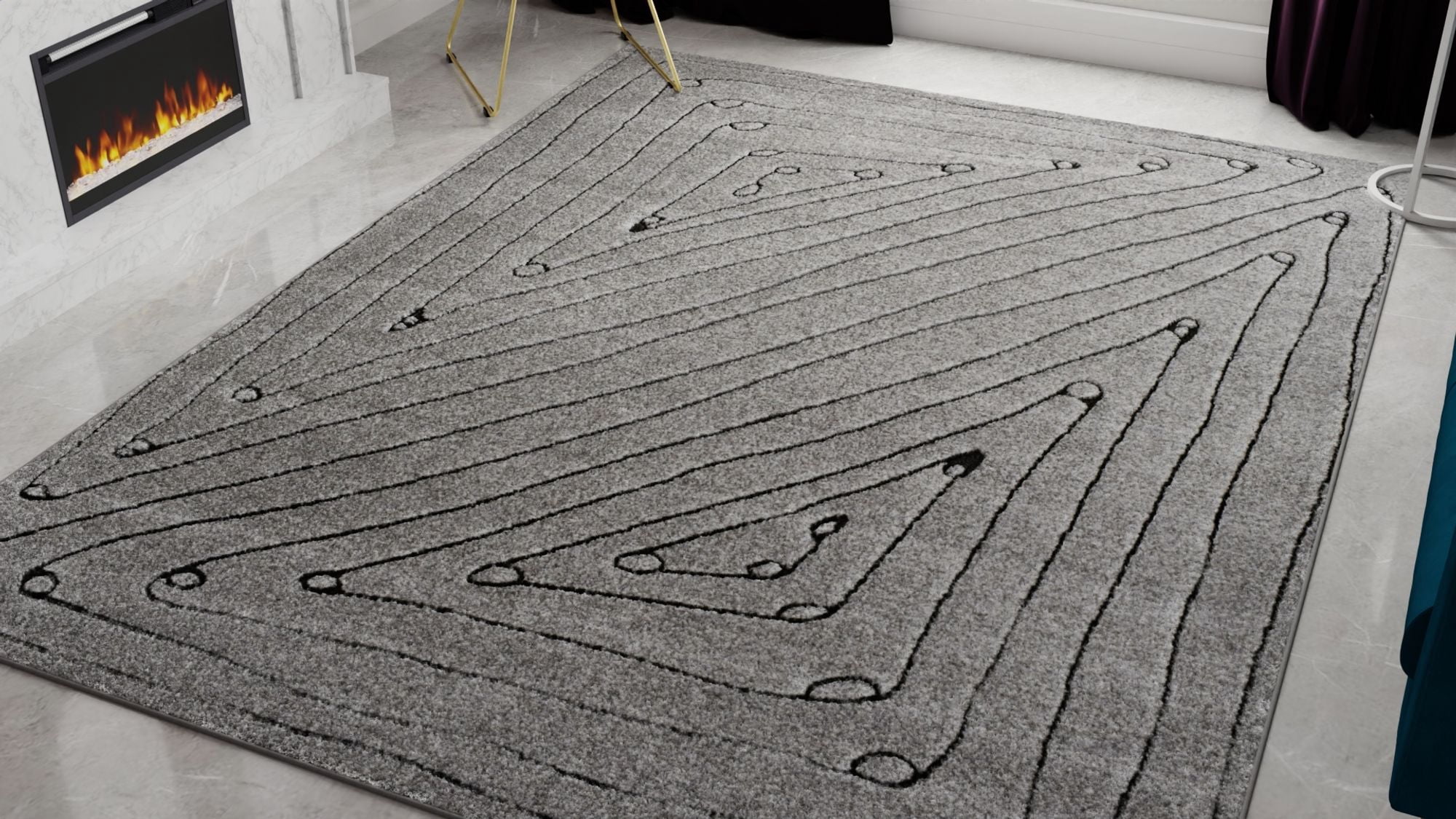 Rugs America Chanai CN70A Contemporary Geometric 5'0" X 7'0" Area Rug