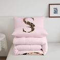 thumbnail image 5 of meiyoeat Chic Leopard Initial S Twin Comforter Sets,Coquette Bow Print Monogram Design Bedding Set For Girl,Pink Reversible,2 Pieces,1 Comforter and 1 Pillowcase, 5 of 7