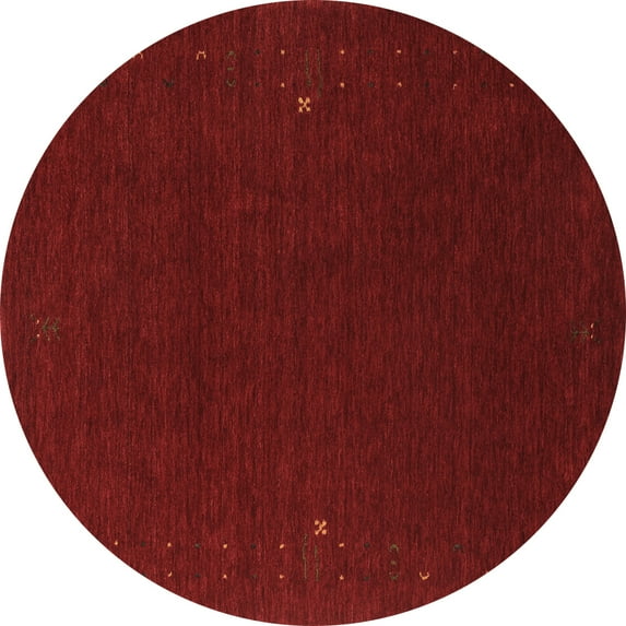 Ahgly Company Indoor Round Abstract Brown Contemporary Area Rugs, 6' Round