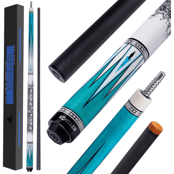 KONLLEN Carbon Fiber Pool Cue Stick 58-inch Professional Pool Sticks for Adults Full Carbon Technology Low Deflection Pool Cue Billiard Cues with 12.5mm Tip (Easy to Control, Pro Taper, Ultra-Smooth)