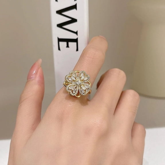 Female Fashion Temperament Micro-set Zirconia Ring