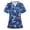 bleu, variante sur Cameland Tuniques d'Uniforme Imprimées pour Femmes, Uniforme de Travail pour Infirmières Tunique Décontractée à Manches Courtes Col en V Blouse de Clinique Haut pour Soignante