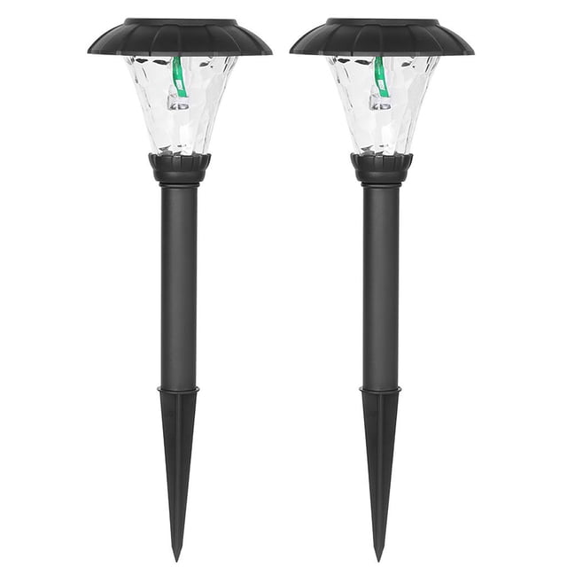Luces Solares Para Césped 600Mah Luces De Paisaje Alimentadas Por Energía Solar Ip65 Impermeable Luz Blanca Cálida Luces De Camino Para Jardín Patio Trasero 2 Uds Sweethay HA017208-00