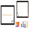 thumbnail image 1 of A-MIND for iPad 5 Air 1st A1474 A1475 A1476 Touch Screen Replacement Parts? with Home Button ? Front Glass Panel? LCD Not Include ? with Kits &Screen Protector (Black), 1 of 4