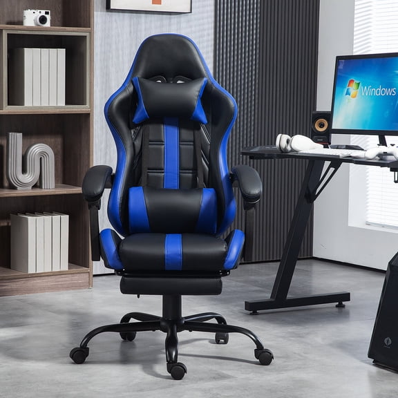 BUPPLEE PU Leather High Back Gaming Chair, Ergonomic Racing Desk Chair