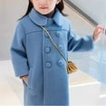 thumbnail image 6 of Toddler Baby Girl Winter Coat Dress Coat Warm Jacket Long Sleeve Button Trench Coat Kids Peacoat Outwear Clothes, 6 of 6