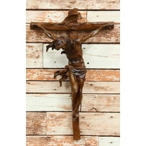Ebros Large 19.75" High INRI Jesus Christ Cross Wall Hanging Crucifix Crosses