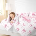thumbnail image 3 of Erosebridal Cute Bow Initial C Girl Twin Comforter Sets 3-Piece,Pink Bow Tie Letter Monogrammed Bedding Set For Teens,Pink Reversible, 3 of 6