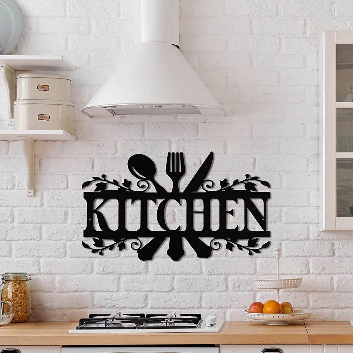 Metal Kitchen Sign Wall Decor 35x22CM Rustic Style Kitchen Wall Sign ...