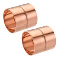 thumbnail image 1 of Unique Bargains 42mm Straight Copper Pipe Coupling Connecting Adapter Solder Connection for Plumbing 2 Pack, 1 of 5