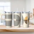 thumbnail image 2 of 20oz Stainless Steel Travel Tumbler with Lid and Straws, Bohemian Insulated Coffee Cup, Double Wall Vacuum Leakproof Boho Design, 2 of 5
