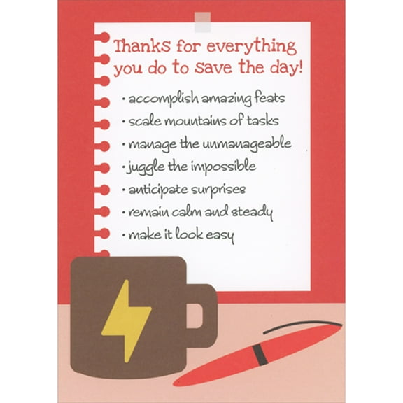 RSVP Thanks for Everything You Do to Save the Day List Administrative Professional's Day Card