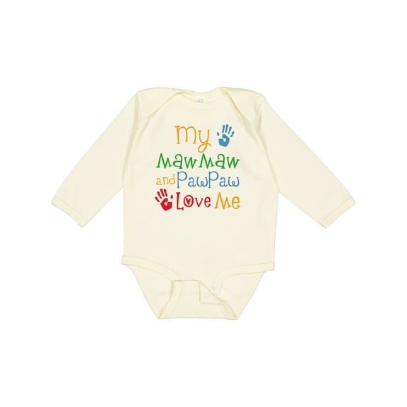 Inktastic Mawmaw and Pawpaw Love Me Boys or Girls Long Sleeve Baby Bodysuit
