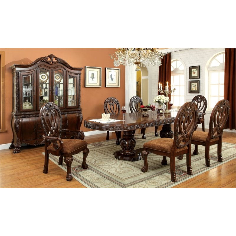 Furniture of America Madison 7piece Wood Extendable Dining Set in