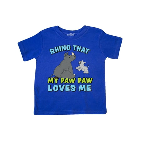 

Inktastic Rhino That Paw Paw Loves Me with Cute Rhinos Gift Toddler Boy or Toddler Girl T-Shirt