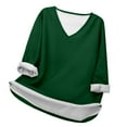 thumbnail image 1 of Camiseta informal de manga larga y cuello en V para mujer: comodidad básica, para todas las estaciones, combina con vaqueros, 1 of 4