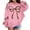 Pink, variant on MUXiin Girls Sweatshirts Bow Fashion Floral Pattern Pullover Hoodie Preppy Back To School Casual Clothes for Girls with Pockets