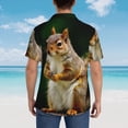 thumbnail image 4 of Fotbe Squirrels Eating Peanuts On The Tree Camisa Hawaiana para Hombre Unisex – Camisa Casual de Verano con Botones de Manga Corta de Algodón y Lino,Large, 4 of 7