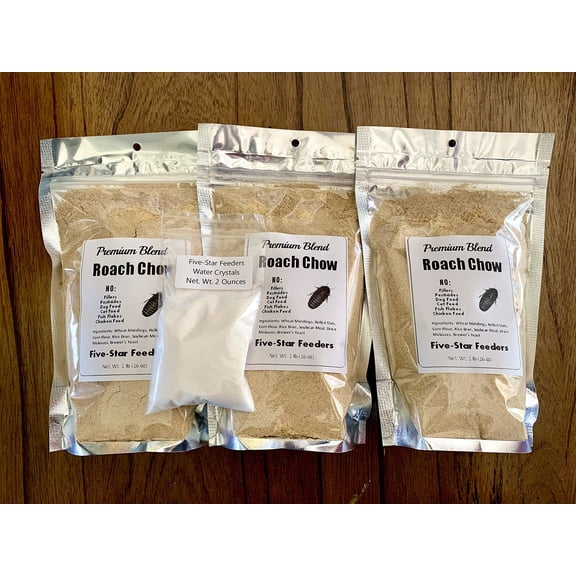 Combo de comida para cucarachas y cristales de agua, 1,36 kg y 60 ml