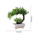 thumbnail image 3 of Potted Plants Simulation Flowers, Artificial Plants Bonsai Green Flowers Fake Plants for Yard Patio Living Room TV Cabinet Dining Table, 8 Inches, 3 of 7