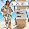 thumbnail image 7 of Xixirimido Cute Cartoon Cats Print Kaftan Dresses for Women Plus Size V-Neck Moo Moos Batwing Sleeve Caftan Beach Dress Bathing Suit Cover-Up Loungewear, 7 of 7
