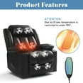 thumbnail image 3 of Emonia Power Lift Recliner Breathing Leather Massage Chair with Massage and Heat - Black, 3 of 8