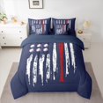thumbnail image 2 of Homewish Baseball Sport 7-Piece Twin Bedding Sets,Kids Ball Gamer Bedding Comforter Set,Red White Blue Sheet Sets For Boys Teens,Breathable Home Decor Reversible, 2 of 8