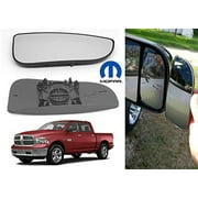 Fits 09-22 Ram Pickup Right Pass Lower Flip Up Tow Mirror Glass w/Holder OE