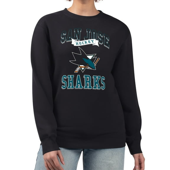 Women's G-III 4Her by Carl Banks Black San Jose Sharks Team Logo Tri-Blend Fleece Pullover Sweatshirt