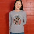 thumbnail image 4 of American Legend Bigfoot Women's Long Sleeve T-shirt Patriotic Funny Sasquatch Fan 4 July USA Flag Beer BBQ Tailgate Party, 4 of 7